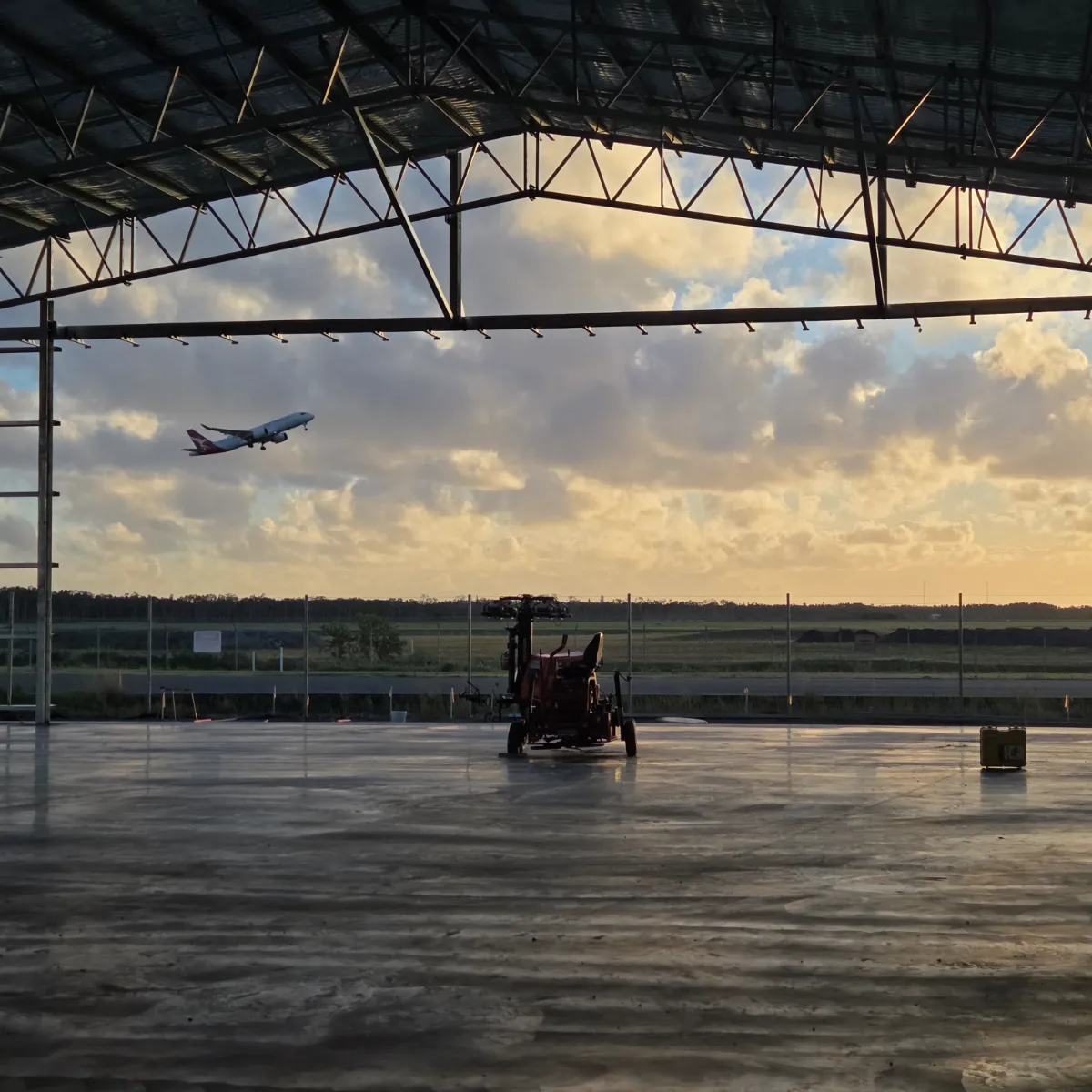 Crack-free SteelX Liberty slab at the Sunshine Coast helicopter hangar