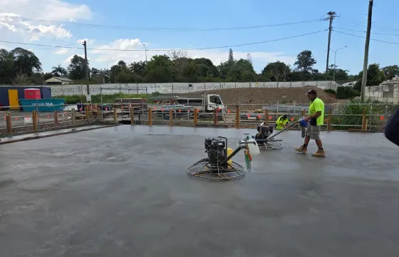 Podium slab finishing at Forest Glen