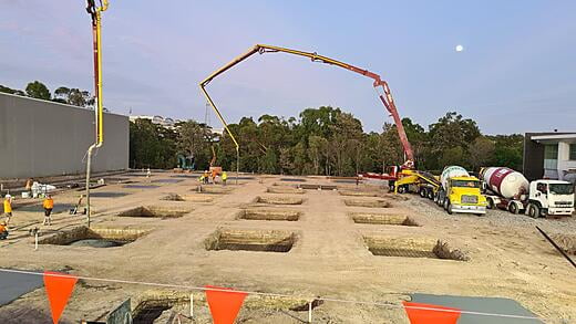 Large pad and strip footing